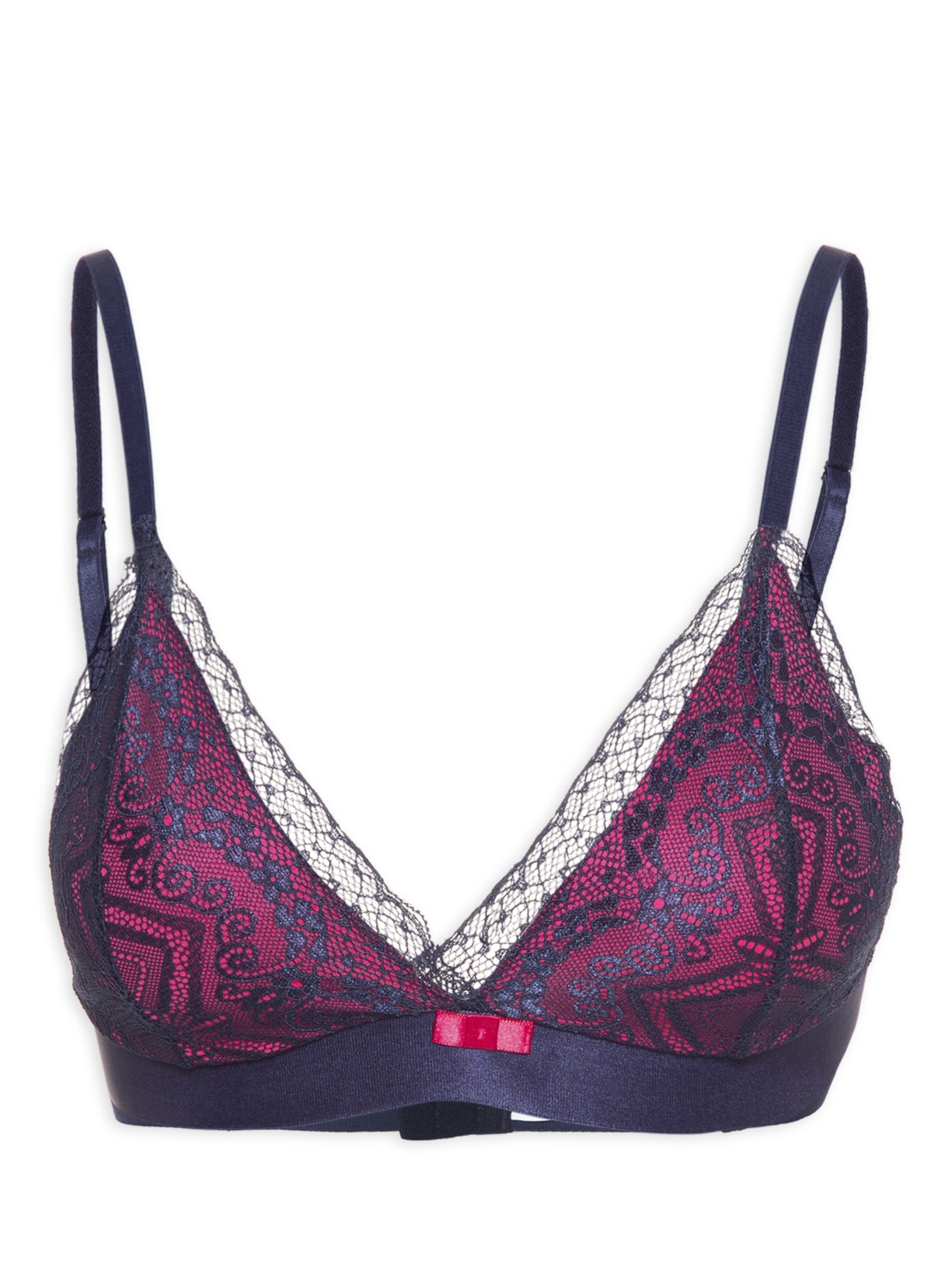 Sutiã Sem Bojo De Renda Forrado Azul Market 33