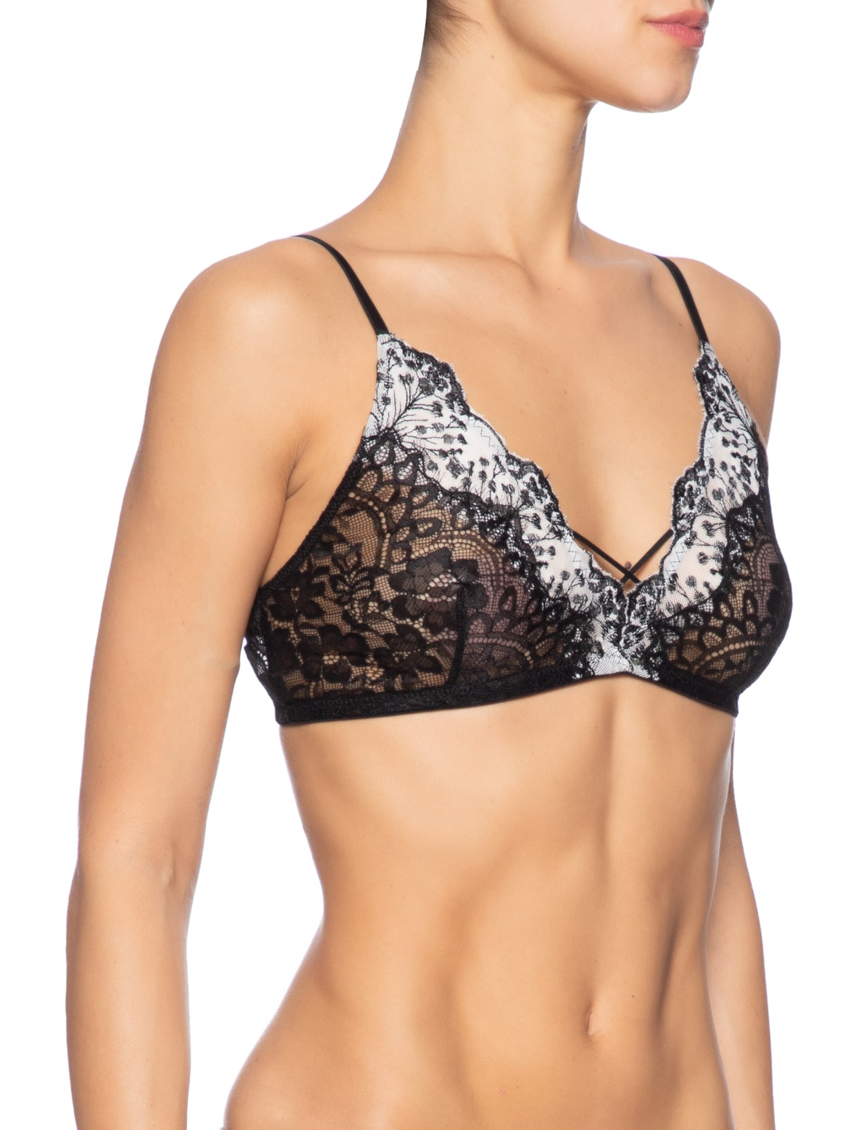 Sutiã Sem Bojo Renda Madona Preto Jogê