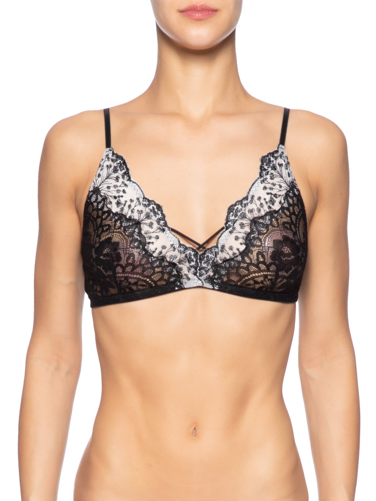 Sutiã Sem Bojo Renda Madona Preto Jogê