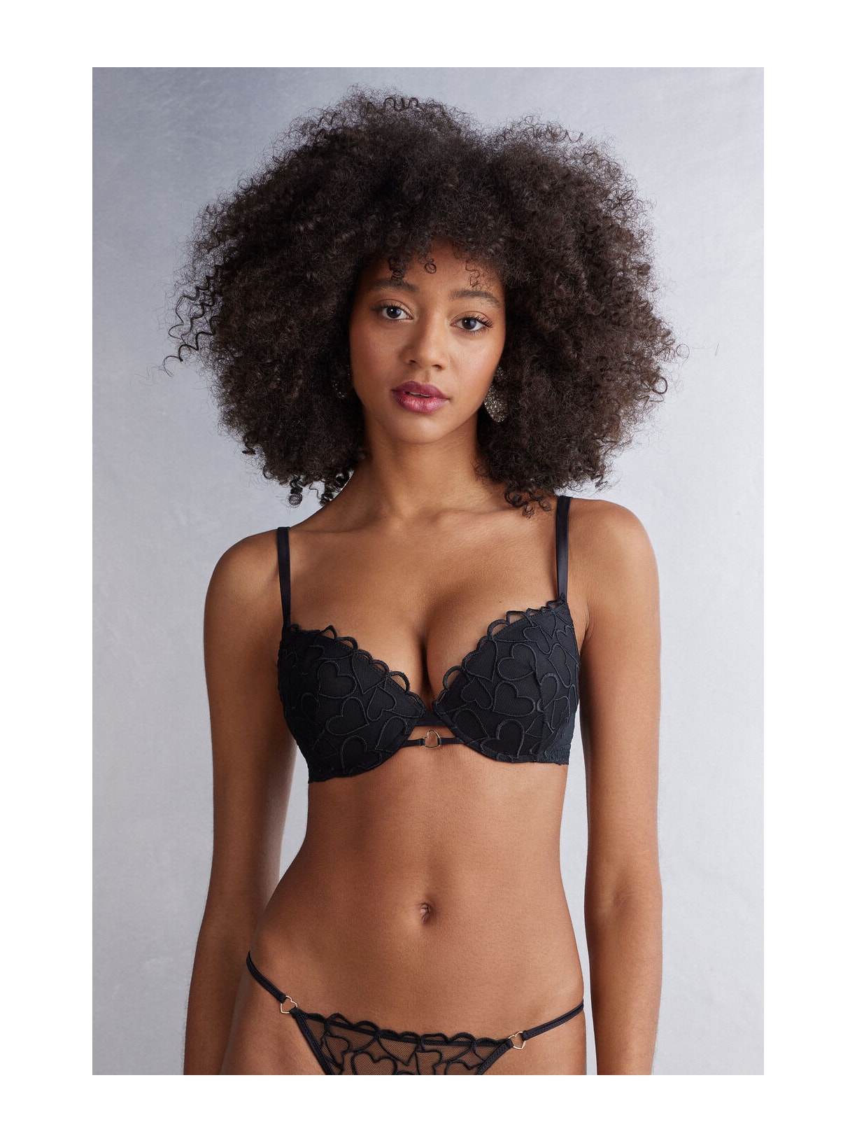 Sutiã Super Push-Up Simona Queen Of Hearts Preto Intimissimi