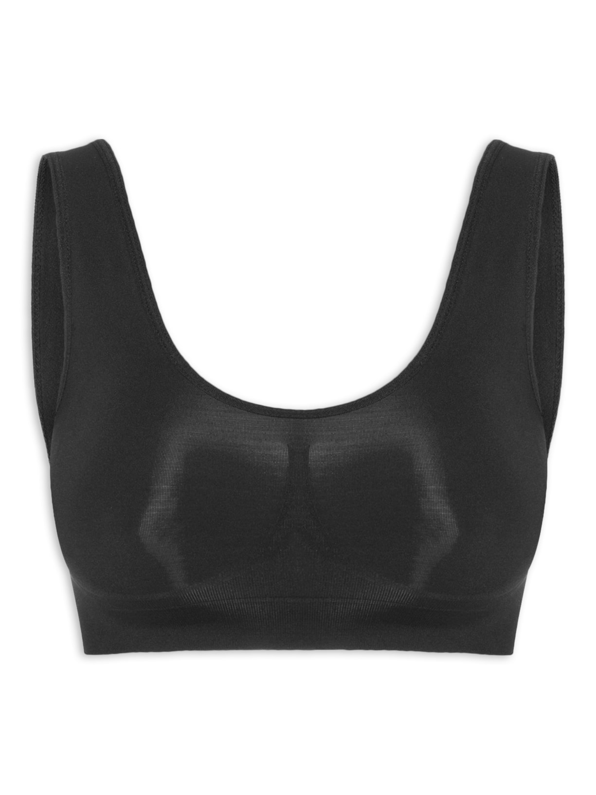 Sutiã Top Alças Largas Com Bojo Removível Em Microfibra Light Preto Hope