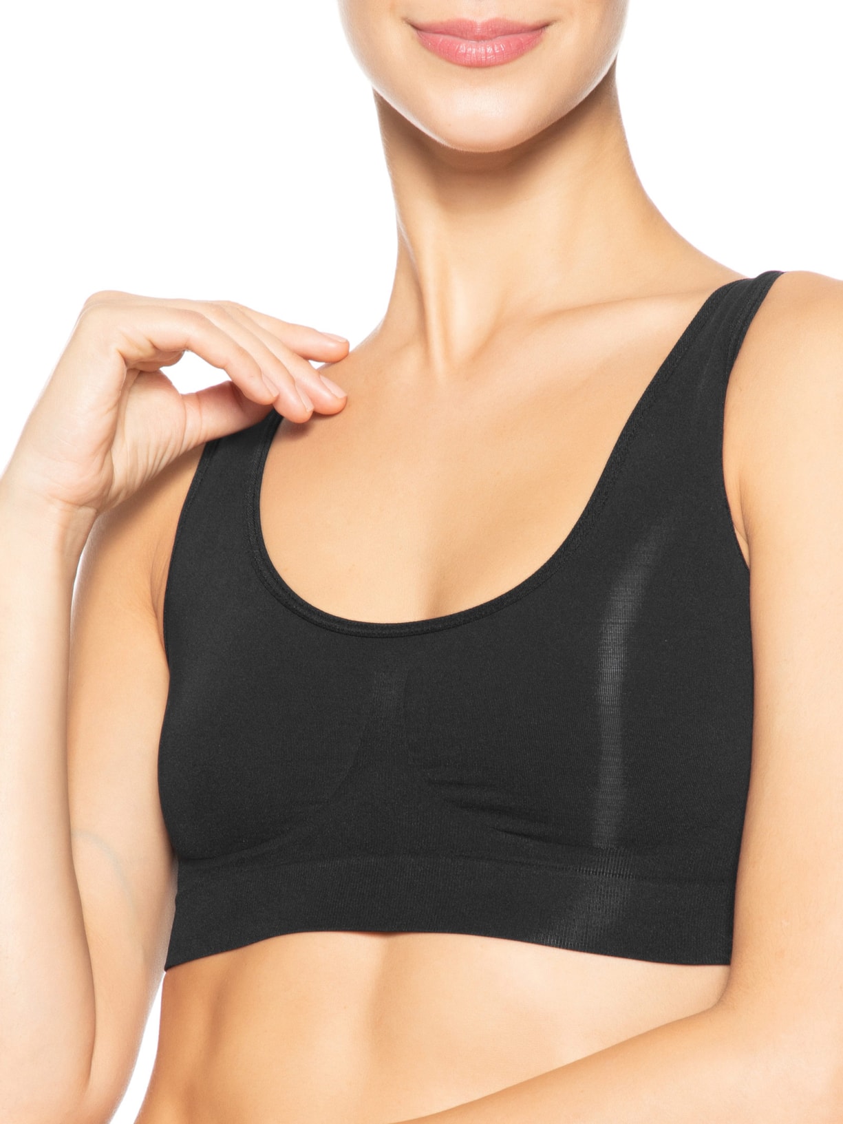 Sutiã Top Alças Largas Com Bojo Removível Em Microfibra Light Preto Hope