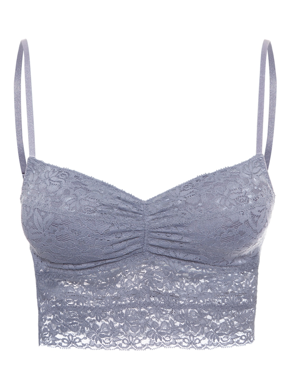 Sutiã Top Alongado Com Bojo Removível - Cinza