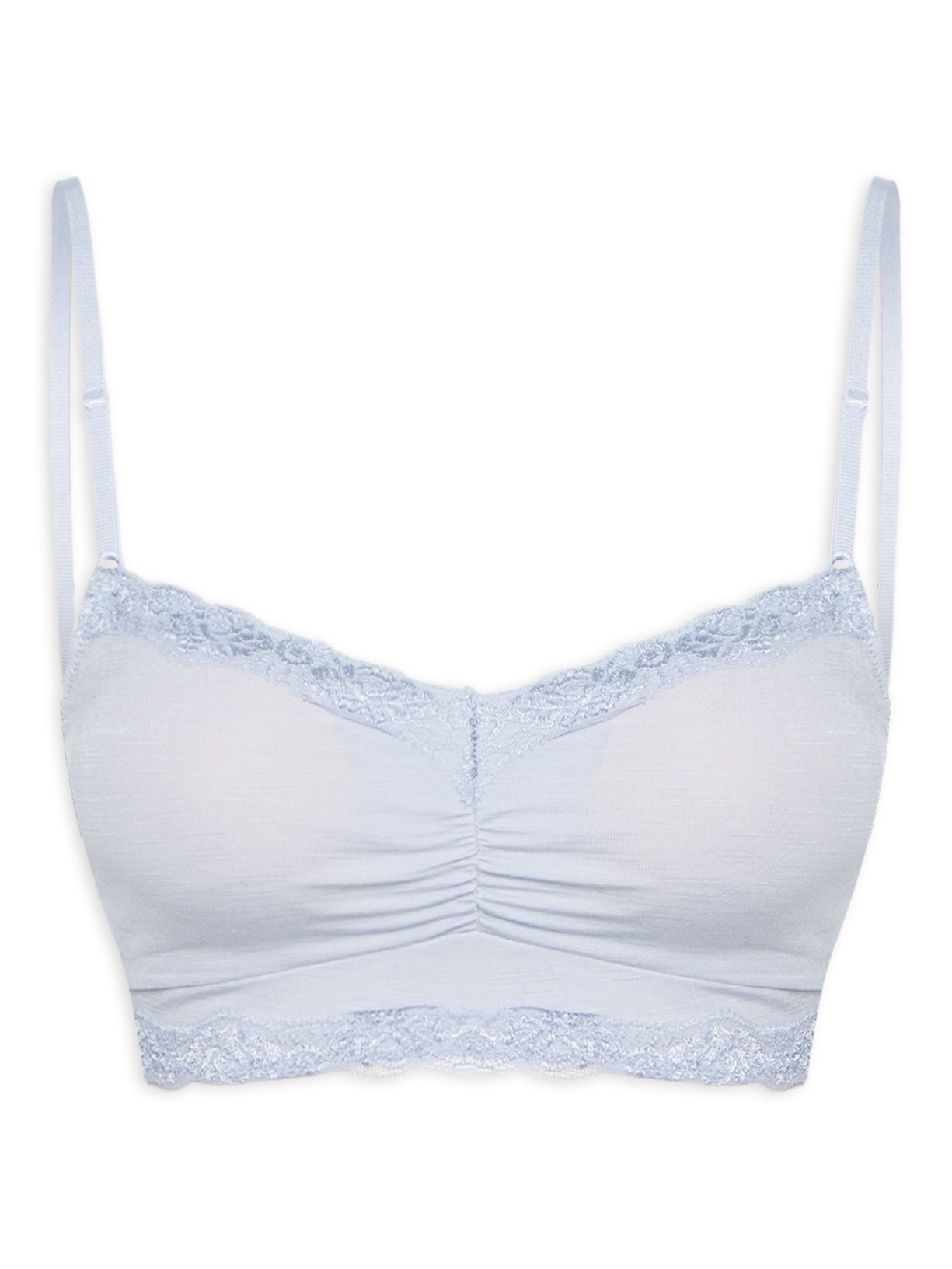 Sutiã Top Com Bojo Removível Em Modal E Detalhe Em Renda - Lilás