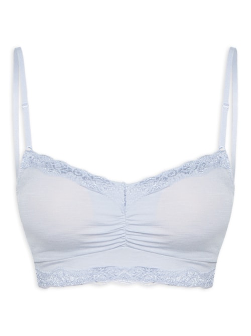 Sutiã Top Com Bojo Removível Em Modal E Detalhe Em Renda - Lilás