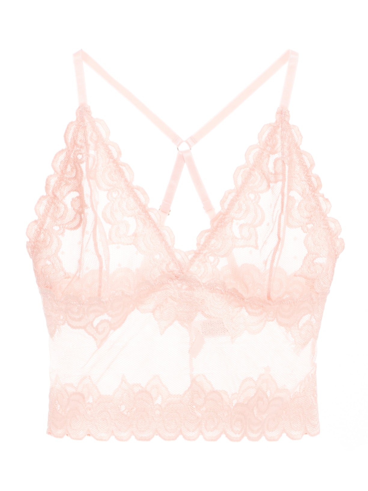 Sutiã Top Cropped Renda Gabi - Rosa