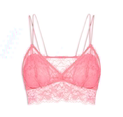 Sutiã Top Em Renda Com Bojo Removível - Rosa