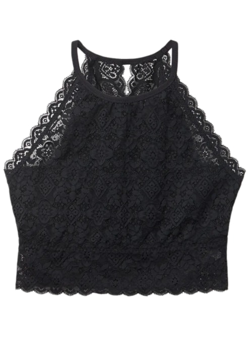 Sutiã Top Em Renda - Preto