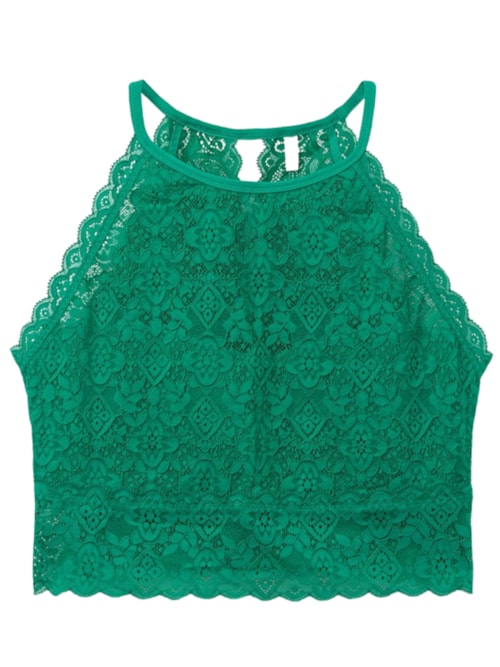 Sutiã Top Em Renda - Verde