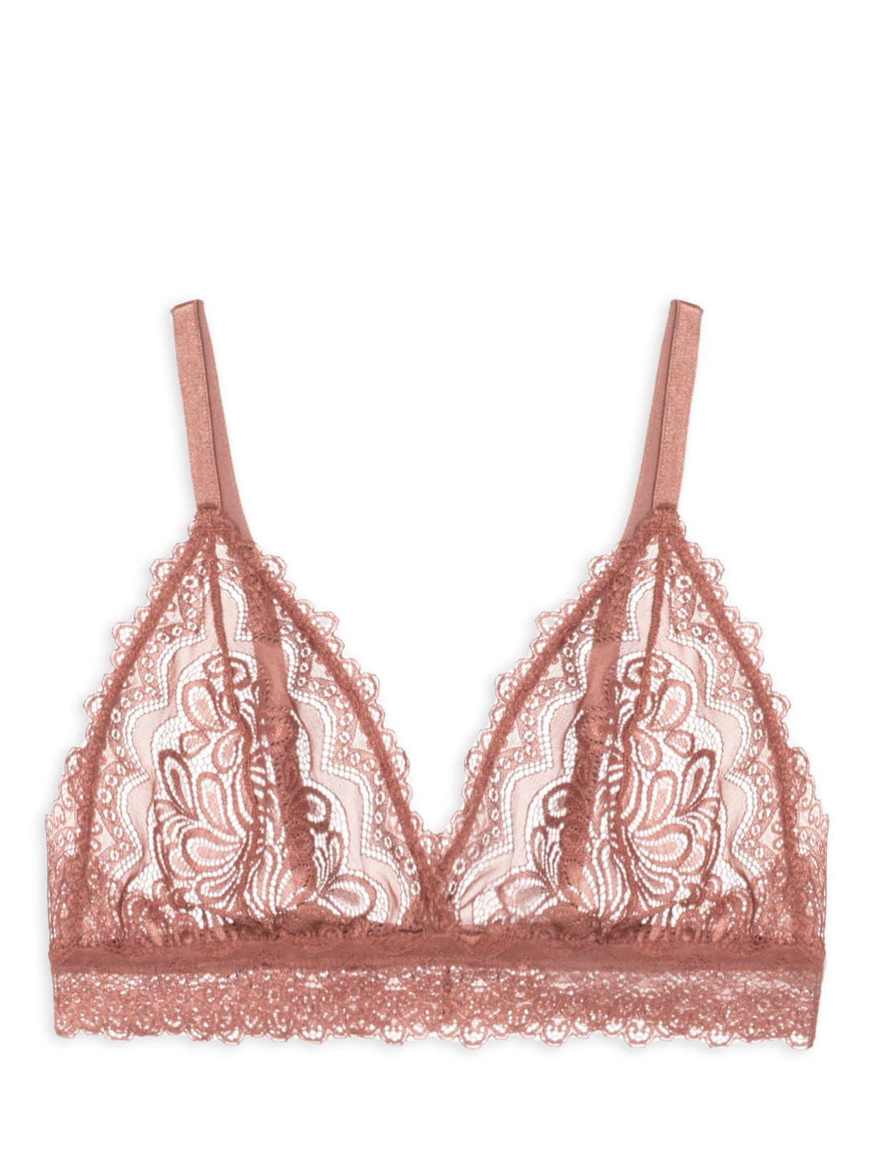 Sutiã Top Renda Triangulo Renda Mocha Mousse - Marrom