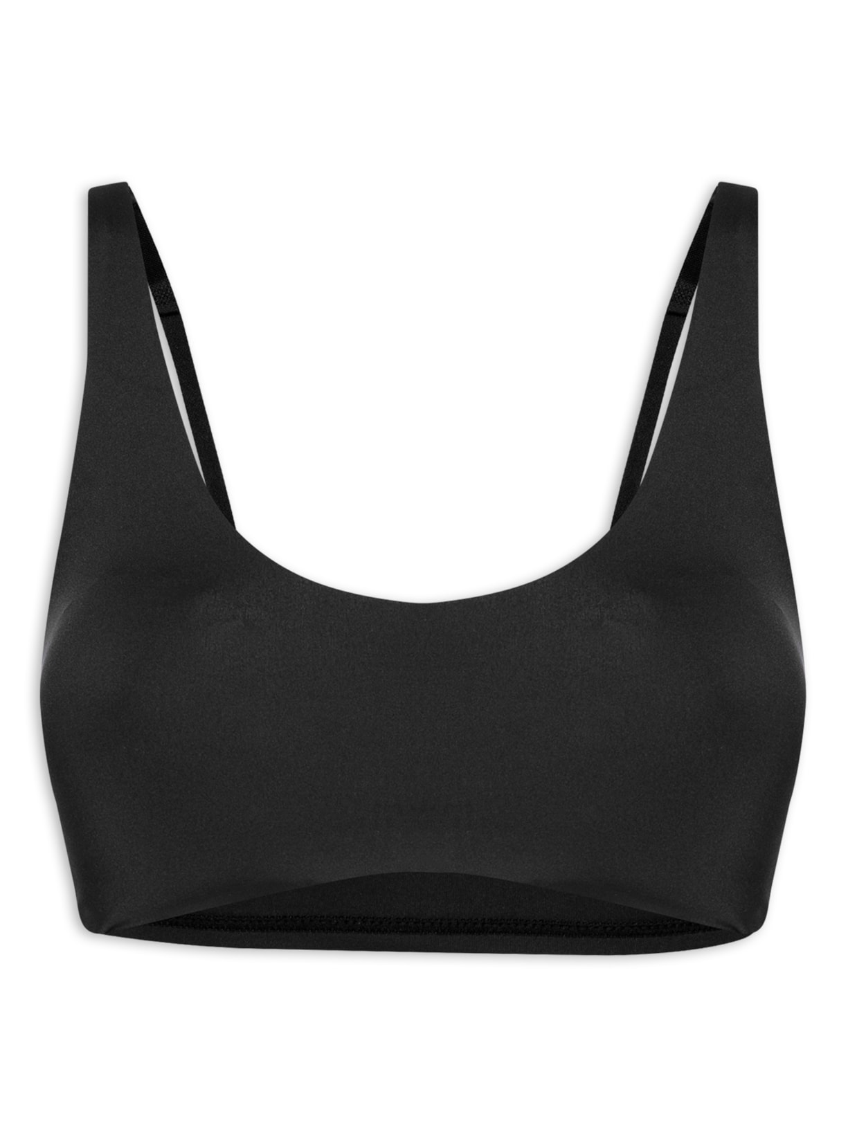 Sutiã Top Sem Aro Com Bojo Removível Básico - Preto