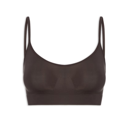Sutiã Top Sem Bojo E Sem Aro Em Microfibra - Marrom