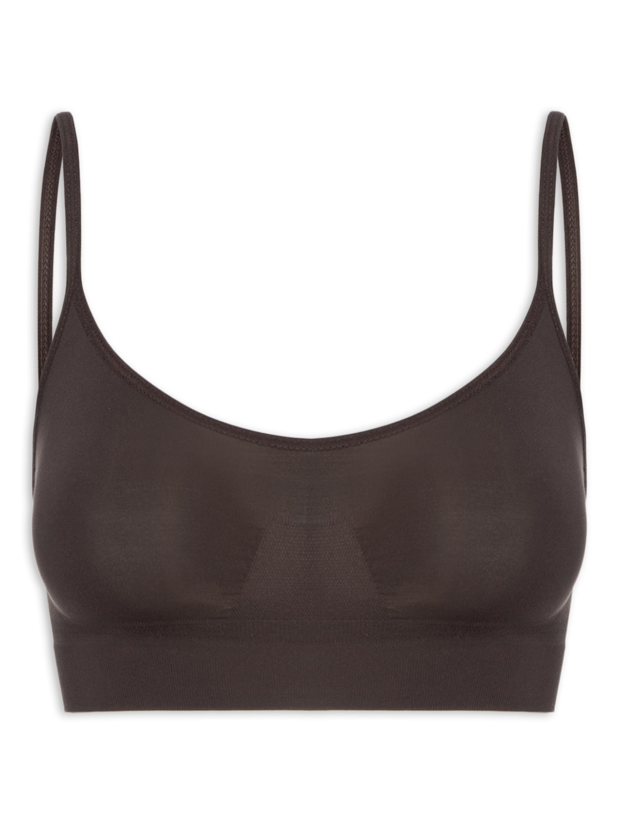 Sutiã Top Sem Bojo E Sem Aro Em Microfibra - Marrom