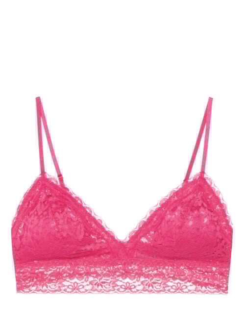 Sutiã Top Triangulo Com Bojo Removível Em Renda - Azul