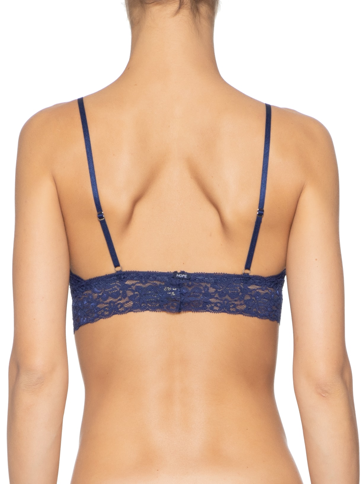 Sutiã Top Triângulo Com Bojo Removível Em Renda Azul Hope