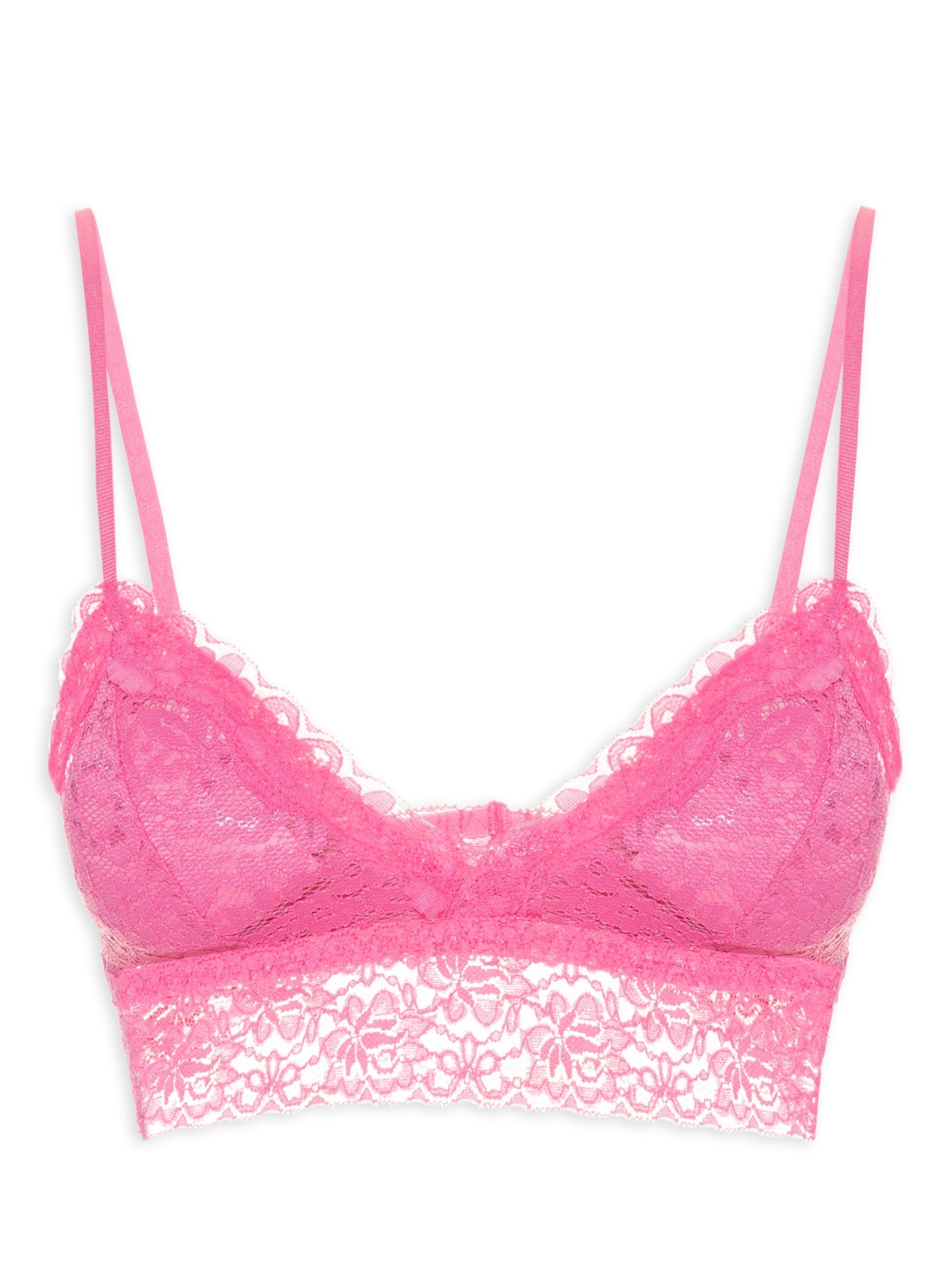 Sutiã Top Triangulo Com Bojo Removível Em Renda - Azul