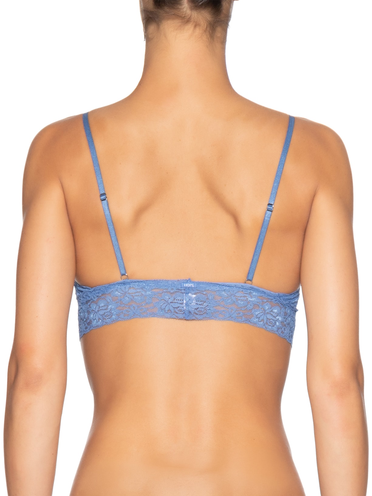 Sutiã Top Triângulo Com Bojo Removível Em Renda Azul Hope
