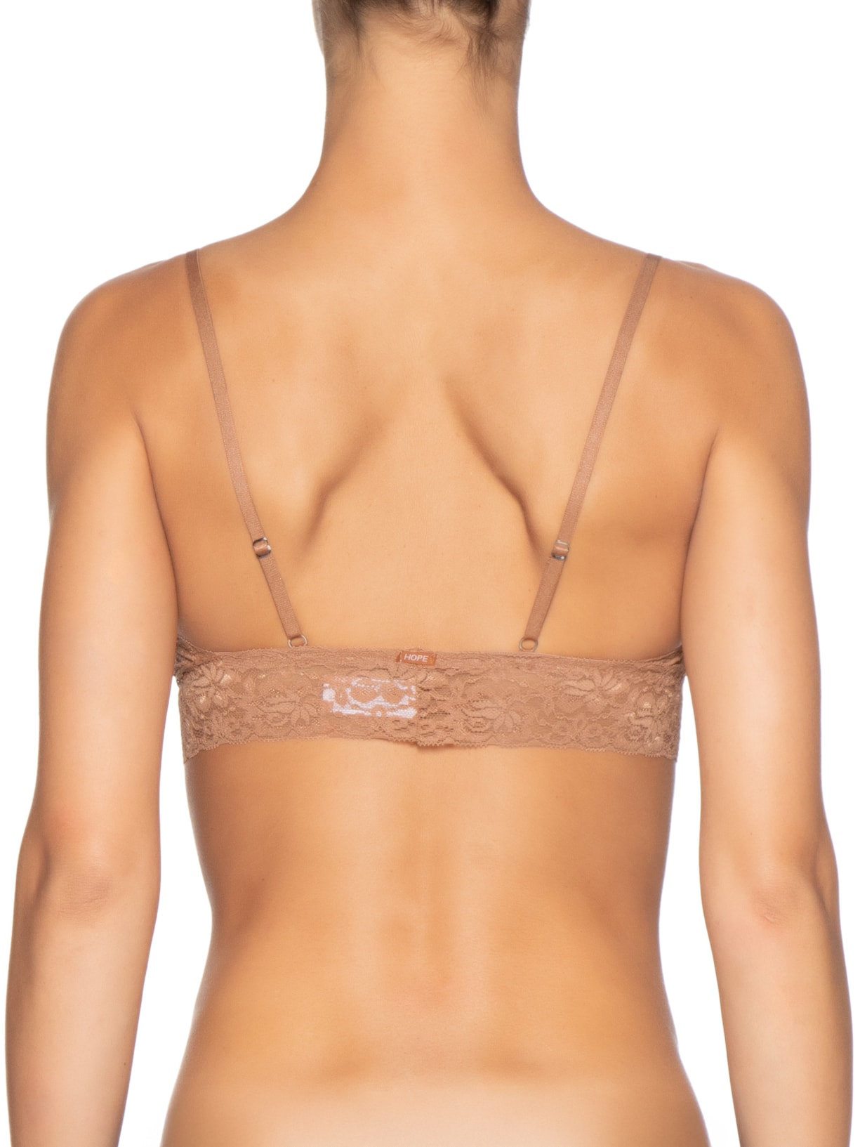Sutiã Top Triângulo Com Bojo Removível Em Renda Marrom Hope