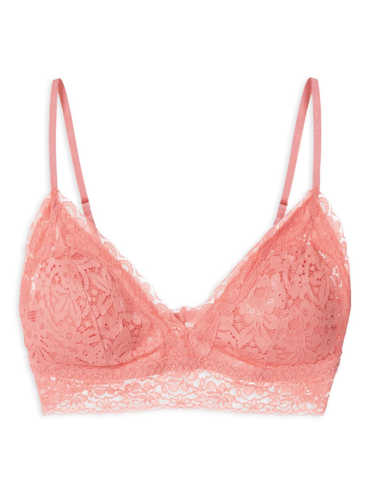 Sutiã Top Triângulo Com Bojo Removível Em Renda Rosa Hope