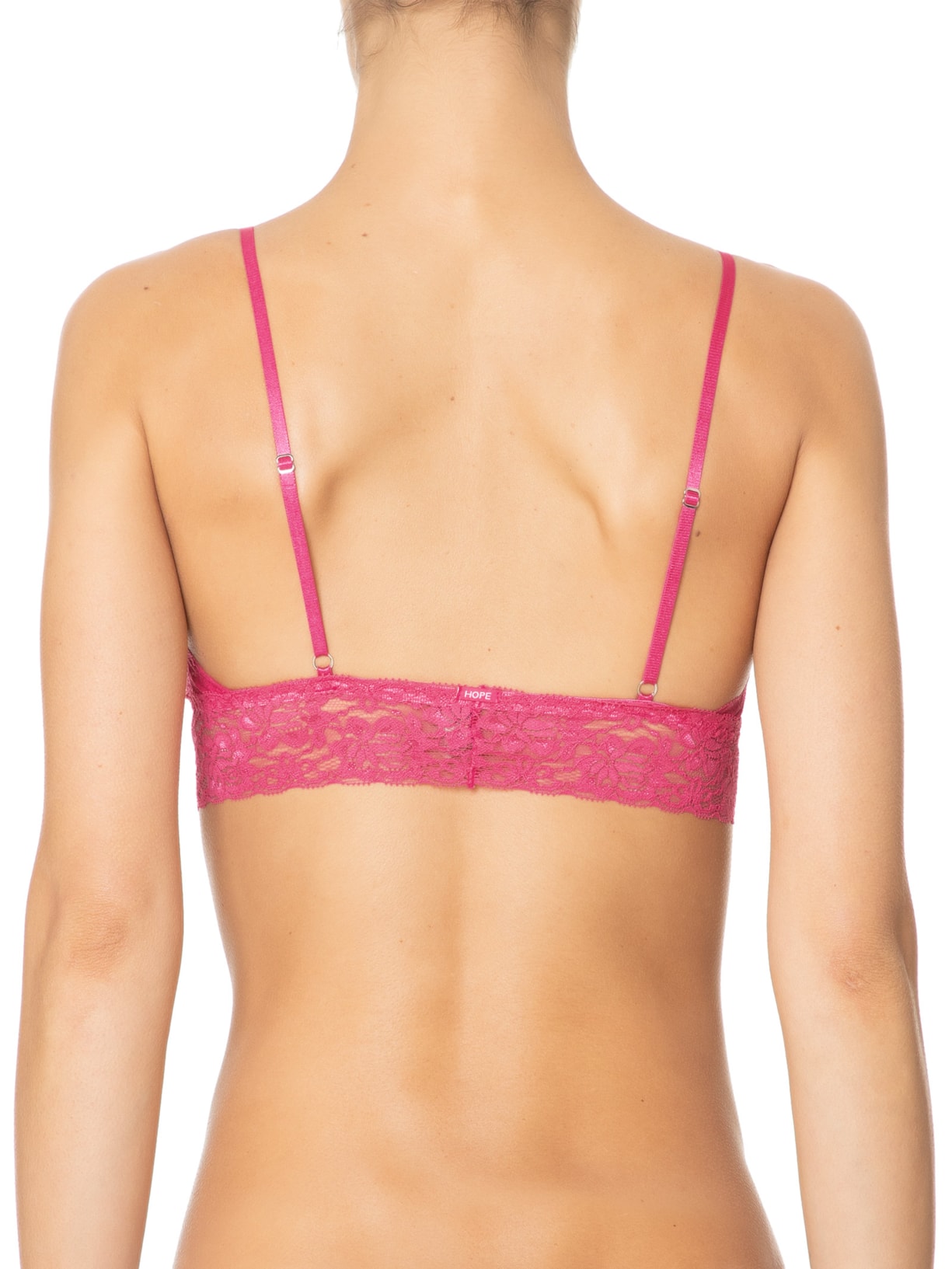 Sutiã Top Triangulo Com Bojo Removível Em Renda Rosa Hope