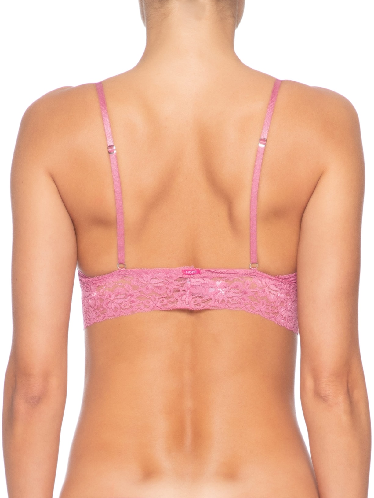 Sutiã Top Triângulo Com Bojo Removível Em Renda Rosa Hope