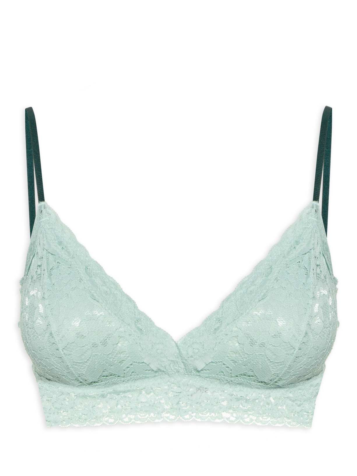 Sutiã Top Triângulo Com Bojo Removível Em Renda Verde Hope