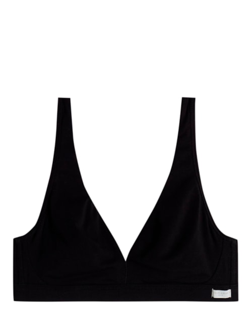 Sutiã Triangular Lara De Algodão Natural - Preto