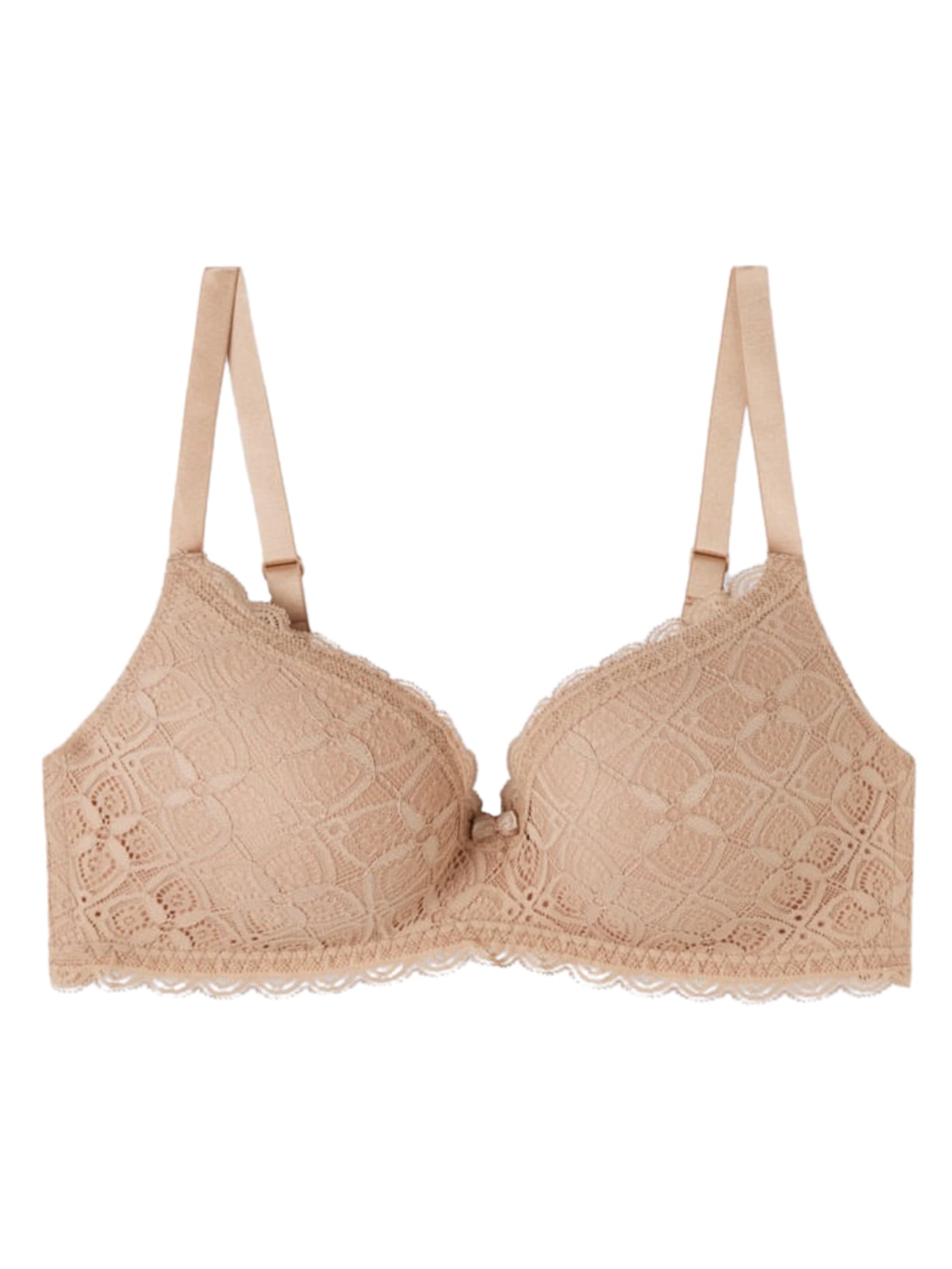 Sutiã Triângulo Adele Em Renda - Bege