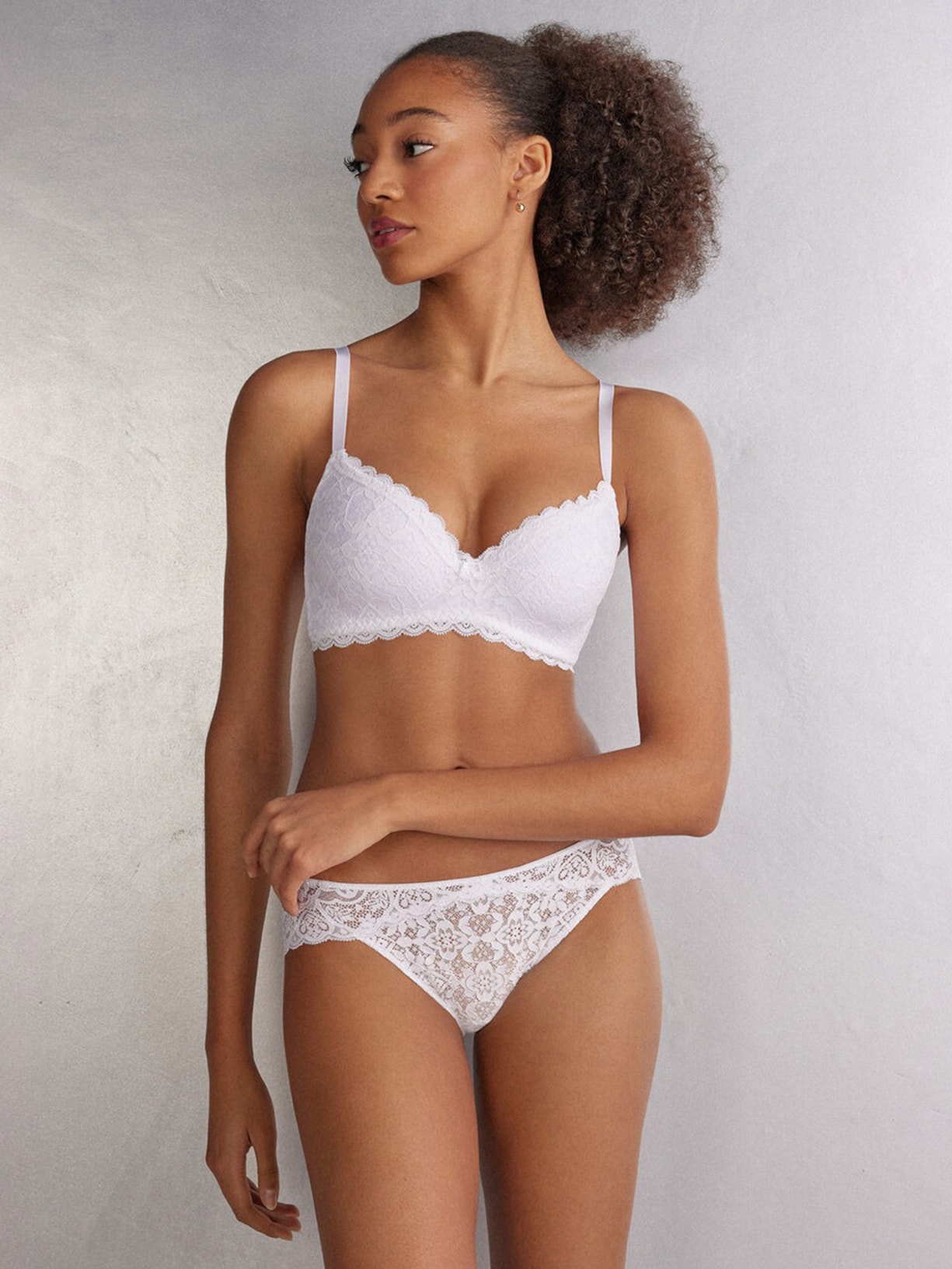 Sutiã Triângulo Adele Em Renda Branco Intimissimi