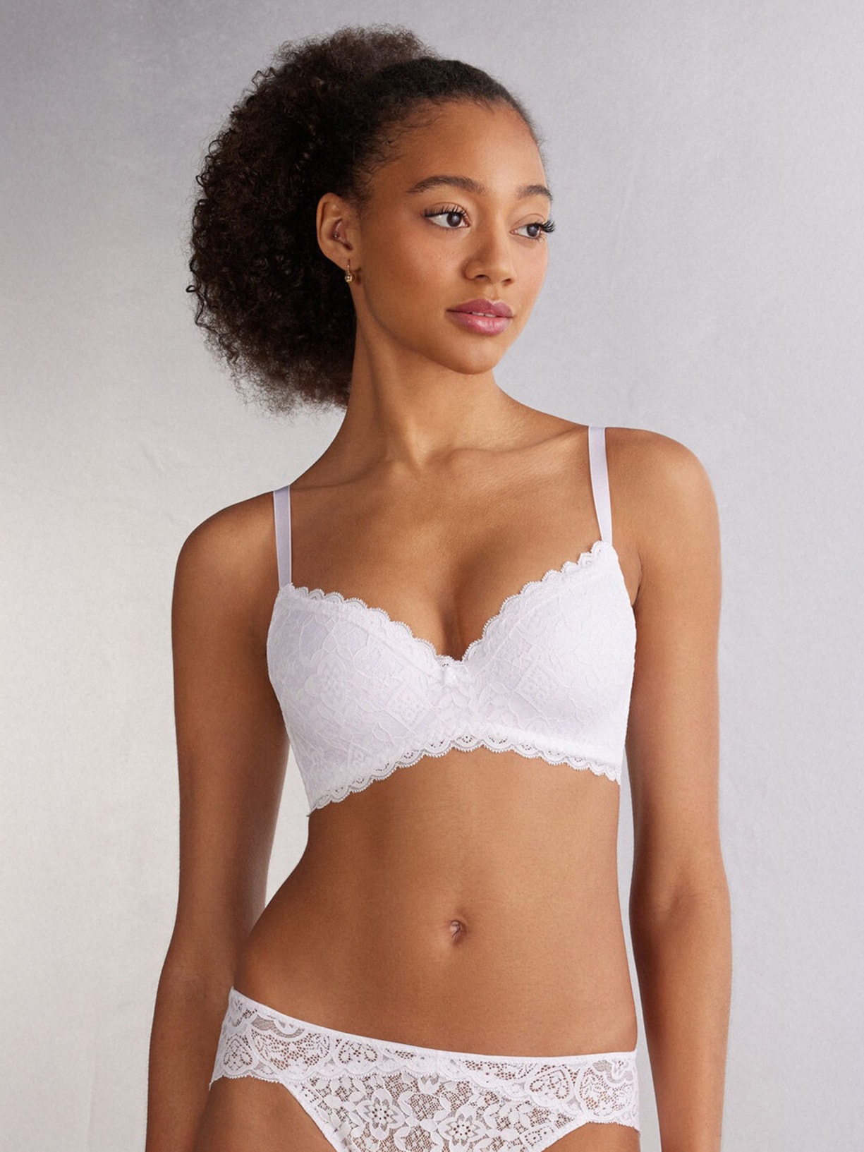 Sutiã Triângulo Adele Em Renda Branco Intimissimi