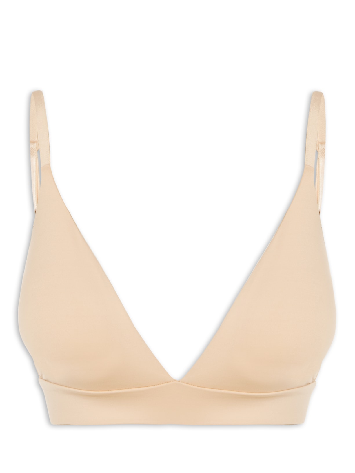 Sutiã Triângulo Alongado Com Bojo Removível Em Microfibra - Bege