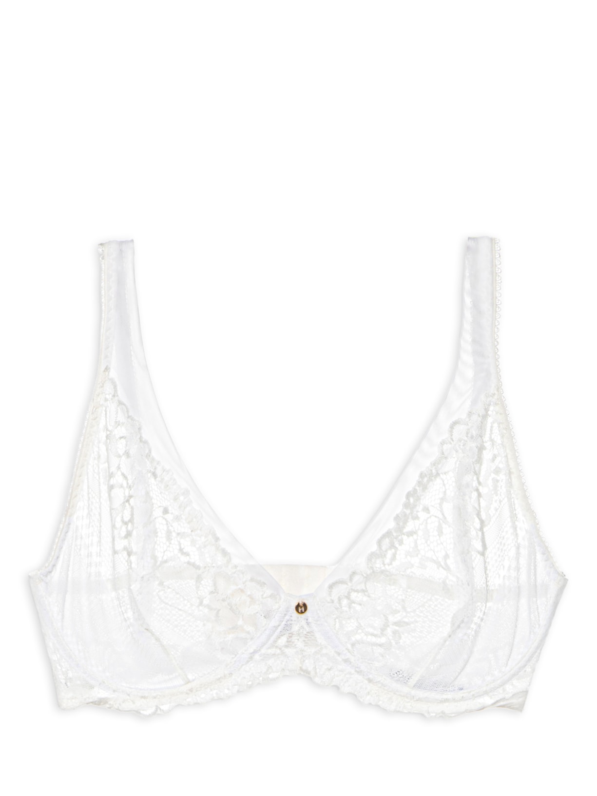 Sutiã Triângulo Com Aro Em Renda - Branco