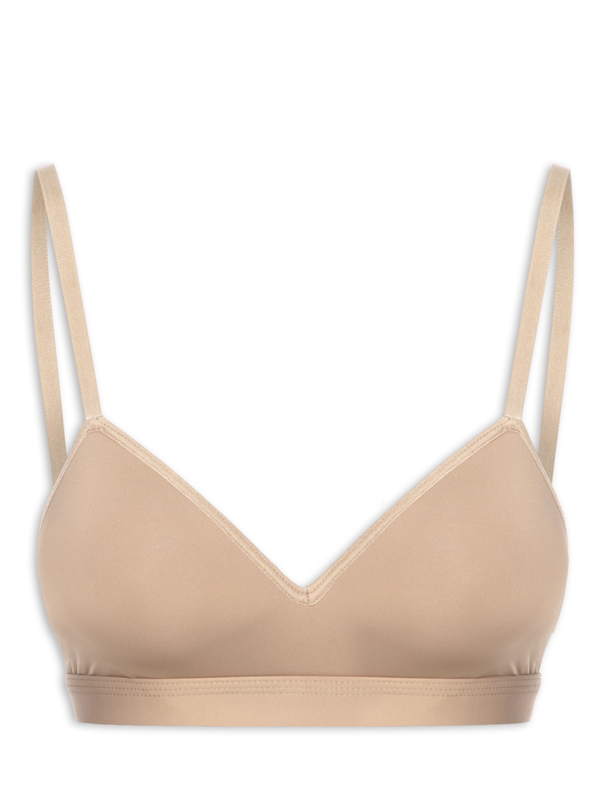 Sutiã Triângulo Com Bojo Soft Sem Aro Básico - Bege