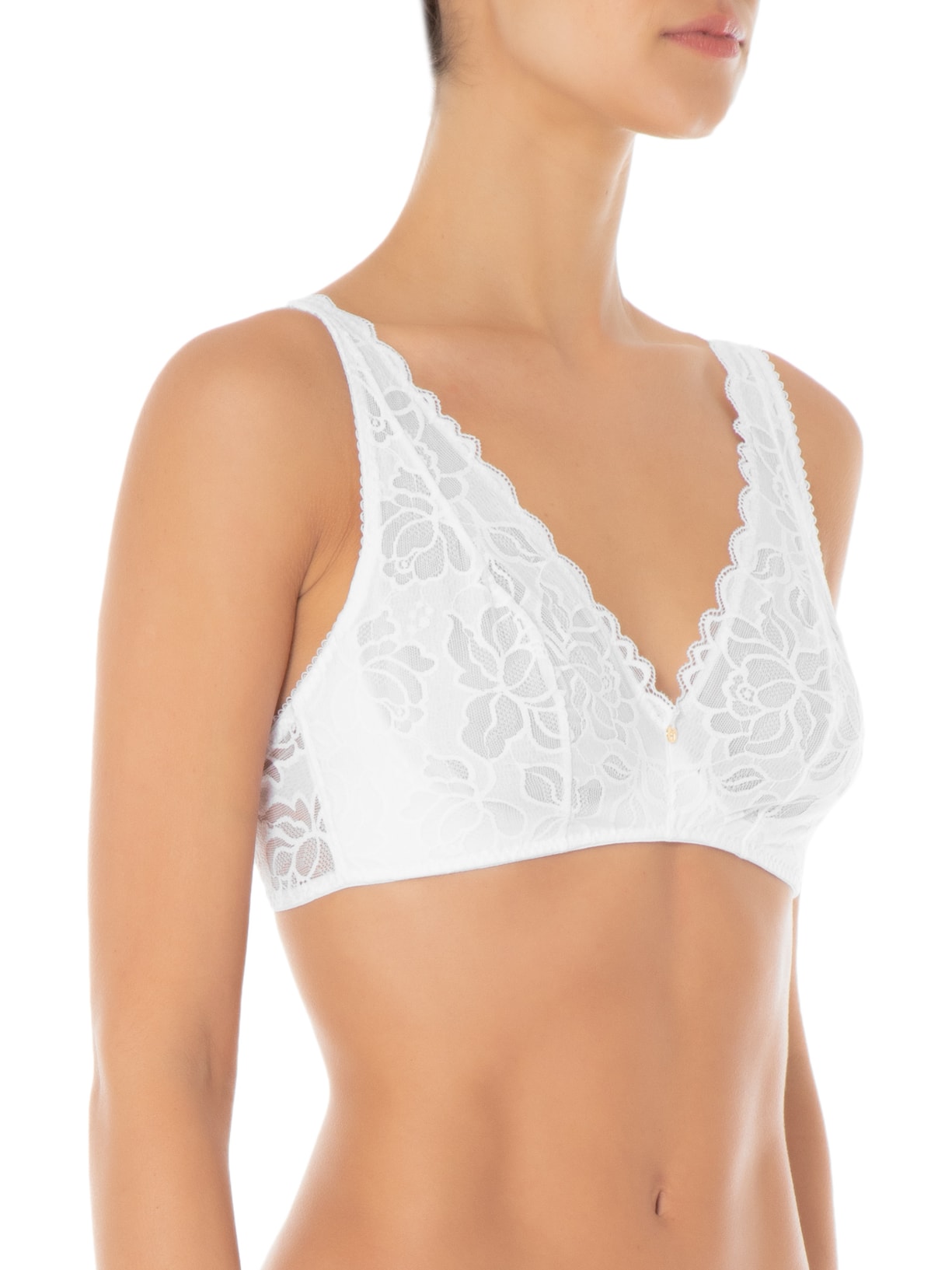 Sutiã Triângulo Com Manta Em Renda Branco Hope