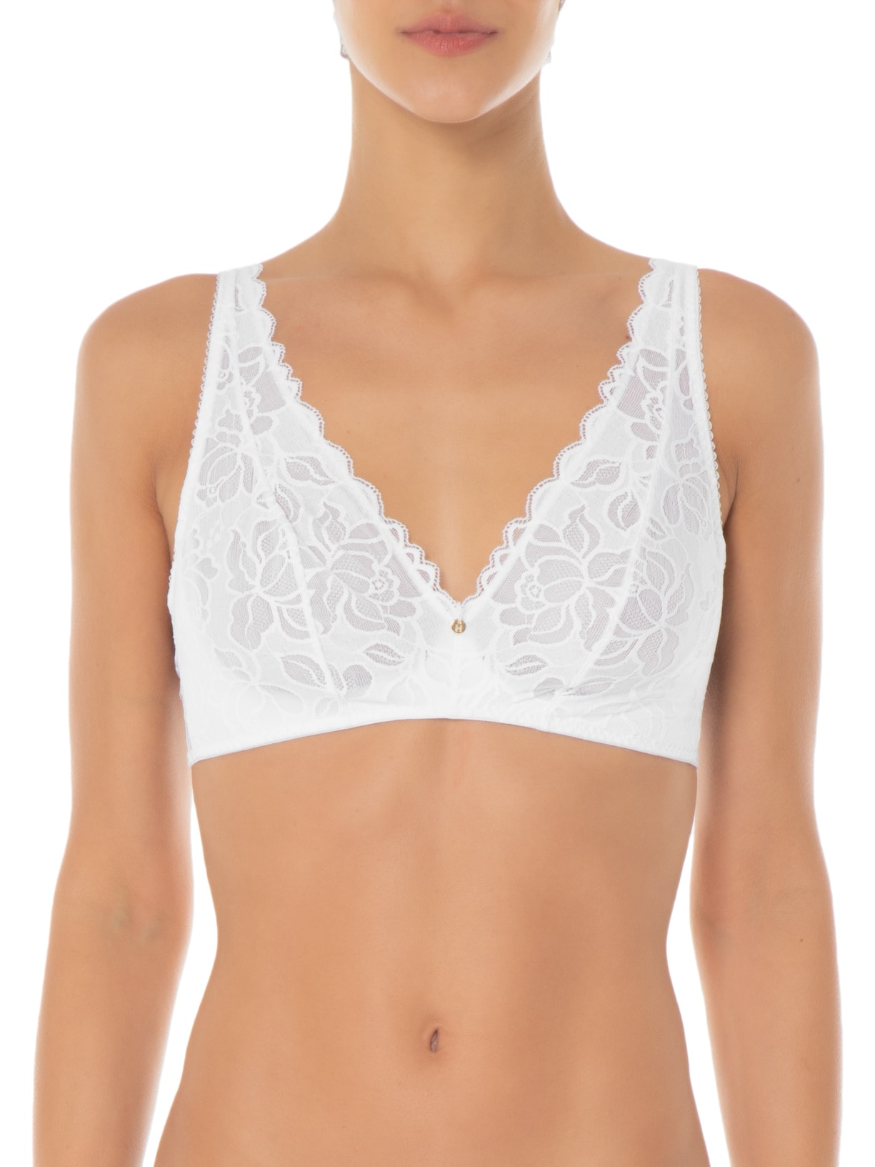 Sutiã Triângulo Com Manta Em Renda Branco Hope