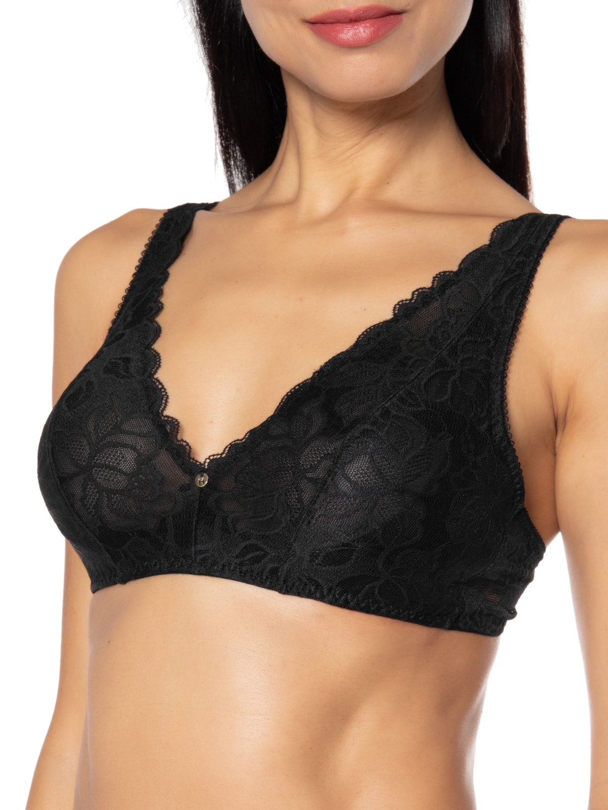 Sutiã Triângulo Com Manta Em Renda Preto Hope