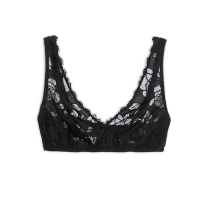 Sutiã Triângulo Com Manta Em Renda - Preto