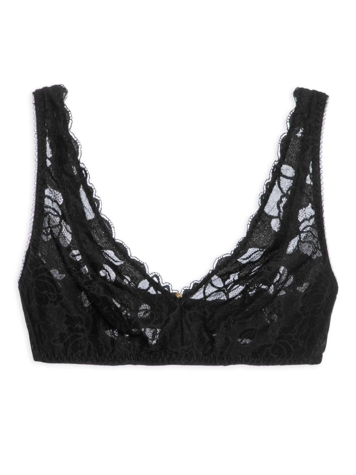 Sutiã Triângulo Com Manta Em Renda - Preto