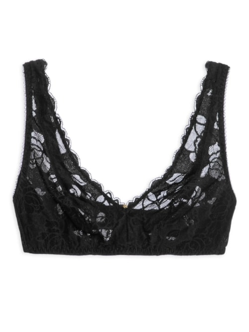 Sutiã Triângulo Com Manta Em Renda - Preto