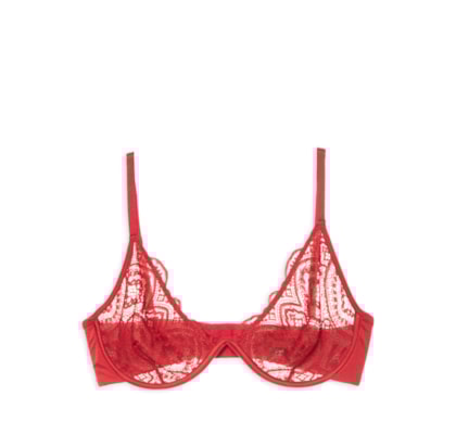 Sutiã Triângulo Em Microfibra Acetinada - Vermelho