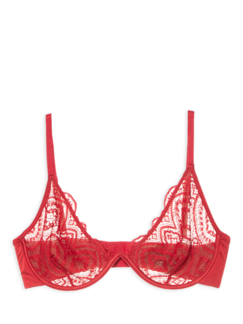 Sutiã Triângulo Em Microfibra Acetinada - Vermelho