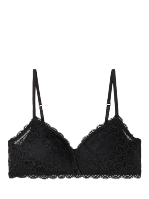 Sutiã Triângulo Em Renda Tiziana - Preto