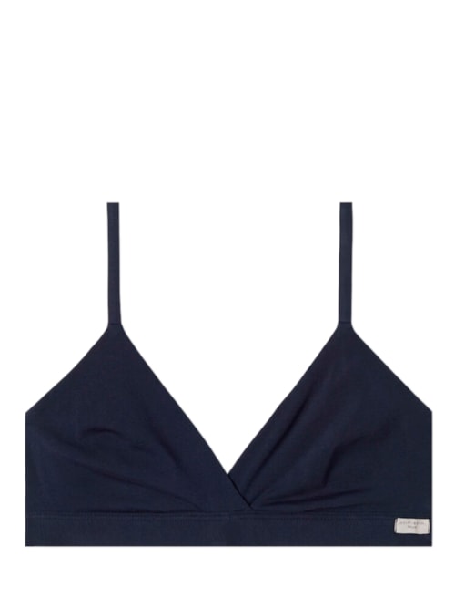 Sutiã Triângulo Emma Em Algodão Natural - Azul