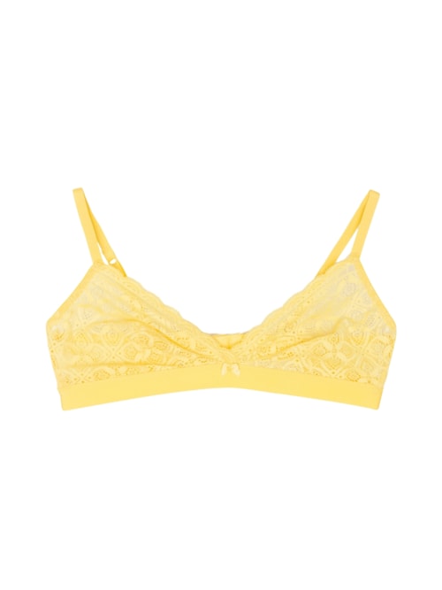 Sutiã Triângulo Emma Em Renda - Amarelo