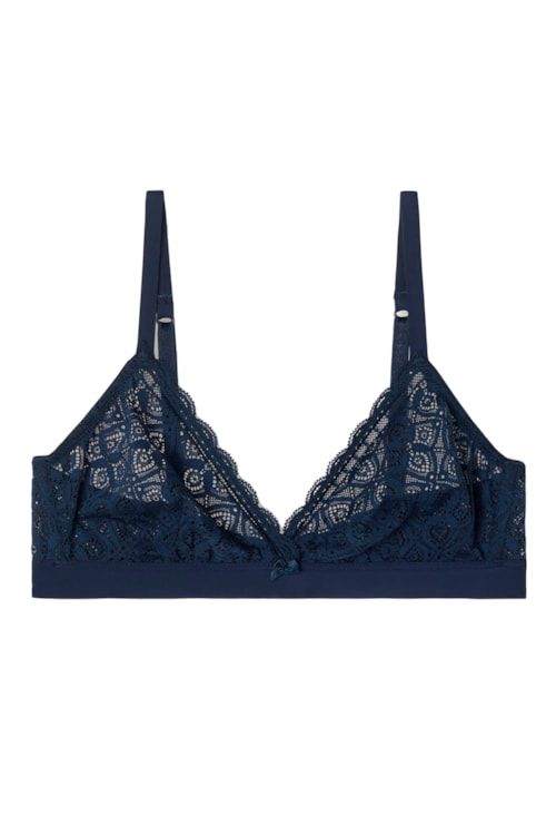 Sutiã Triângulo Emma Em Renda - Azul