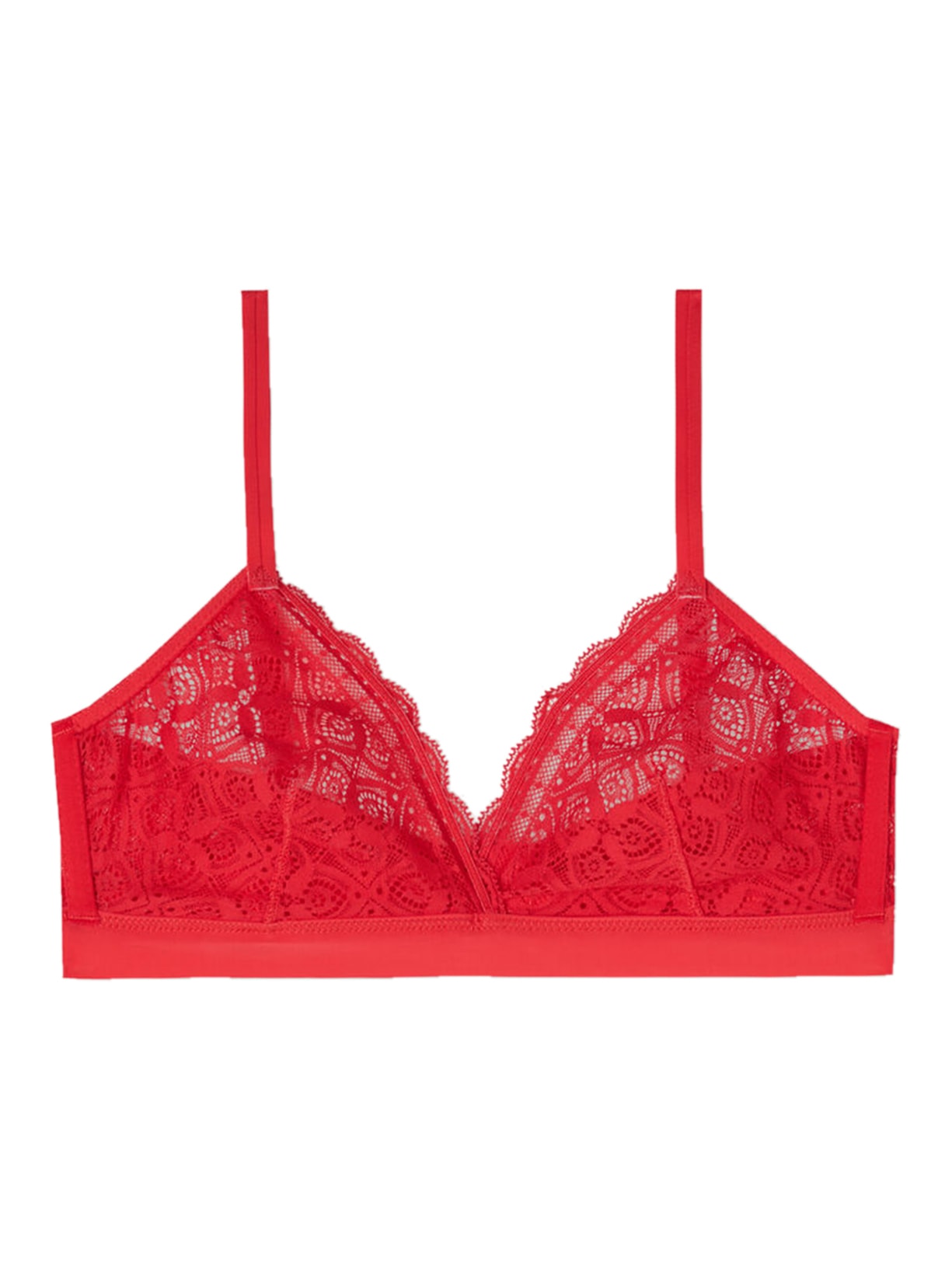 Sutiã Triângulo Emma Em Renda - Vermelho