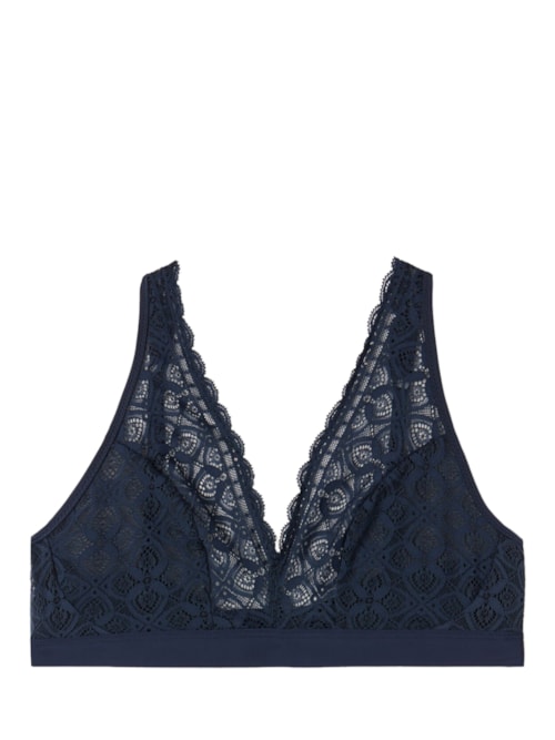 Sutiã Triângulo Lara Em Renda - Azul