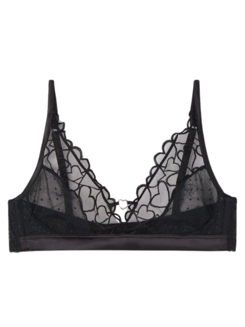 Sutiã Triângulo Lara Queen Of Hearts - Preto