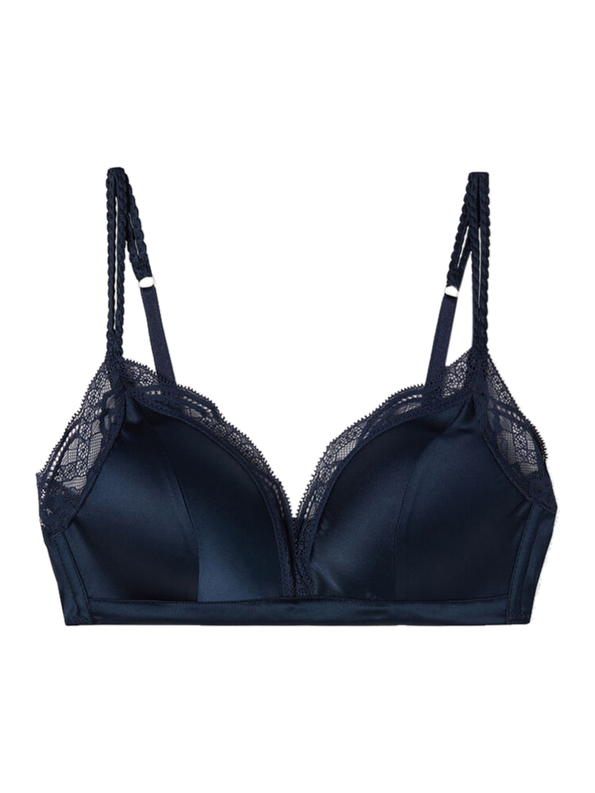 Sutiã Triângulo Seda e Renda Tiziana - Azul