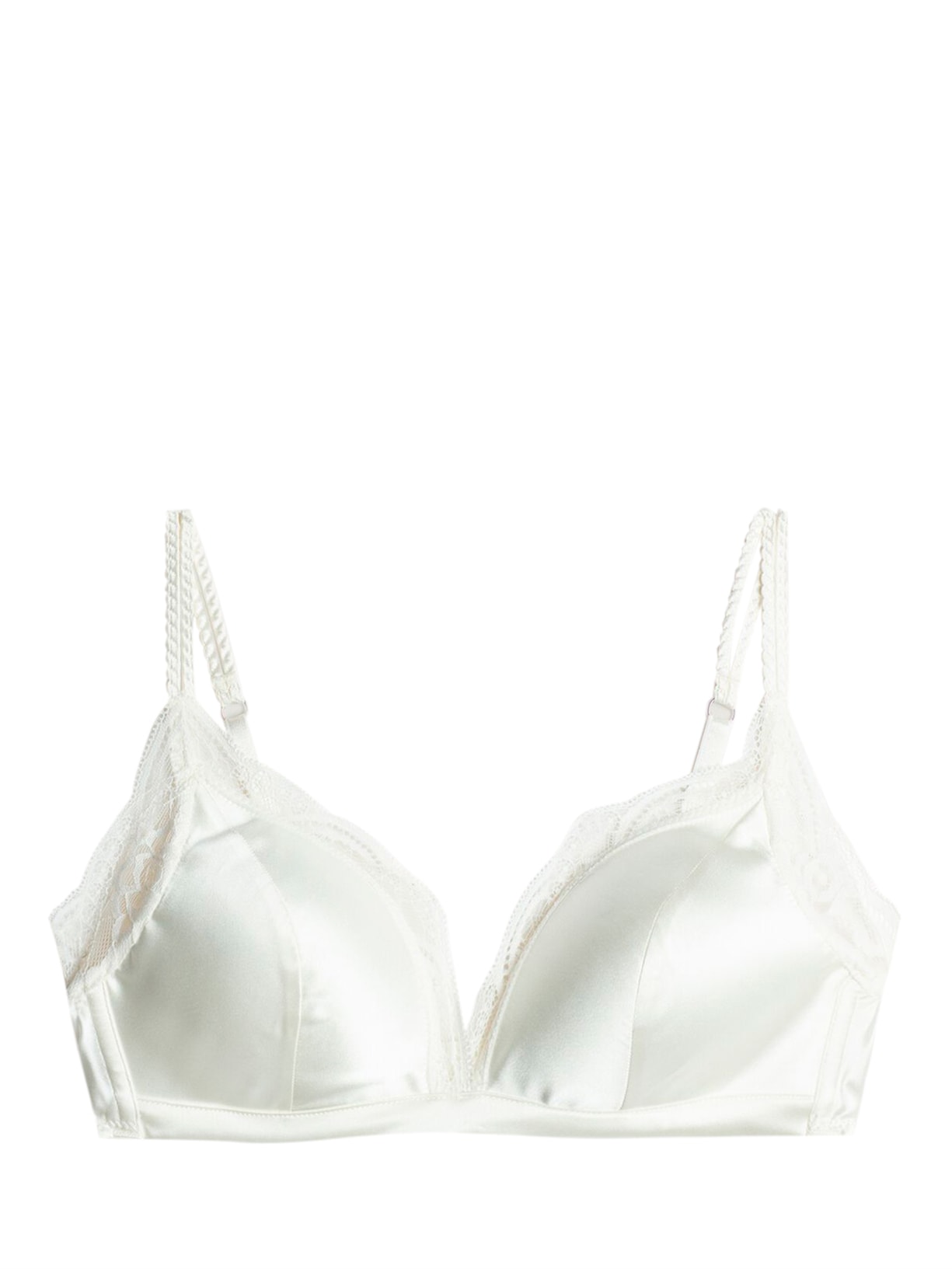 Sutiã Triângulo Seda e Renda Tiziana - Marfim